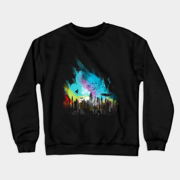 Sunset on Rapture Crewneck Sweatshirt by kharmazero